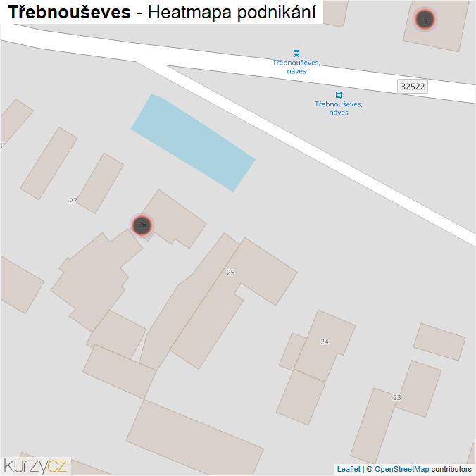 Mapa Třebnouševes - Firmy v obci.