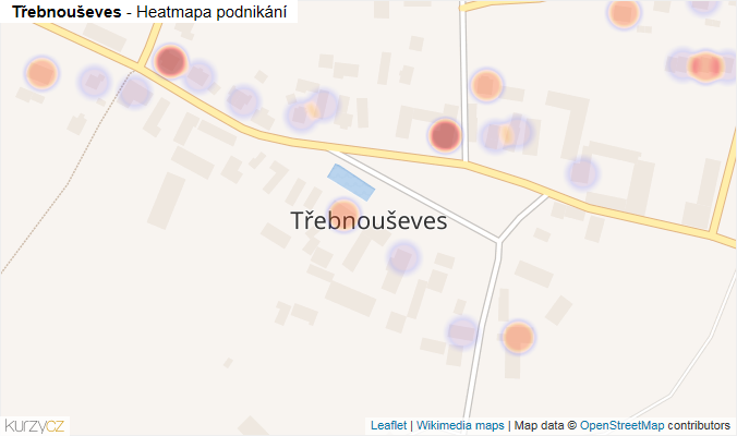 Mapa Třebnouševes - Firmy v části obce.