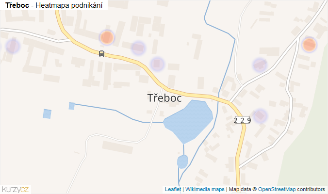 Mapa Třeboc - Firmy v části obce.