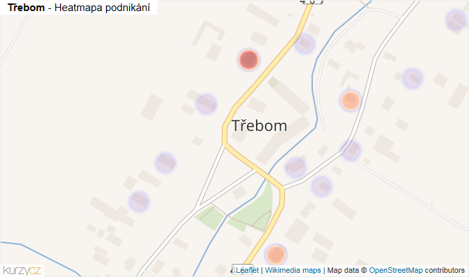 Mapa Třebom - Firmy v části obce.