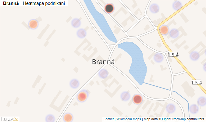 Mapa Branná - Firmy v části obce.