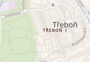Březanova v obci Třeboň - mapa ulice