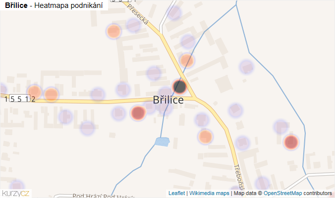 Mapa Břilice - Firmy v části obce.
