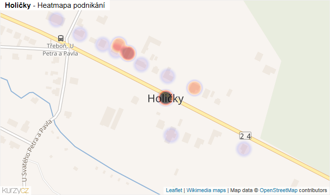 Mapa Holičky - Firmy v části obce.