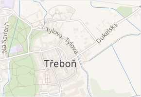 Hradební v obci Třeboň - mapa ulice