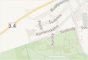 Komenského v obci Třeboň - mapa ulice