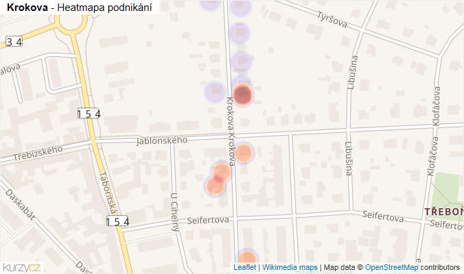 Mapa Krokova - Firmy v ulici.