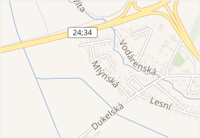 Mlýnská v obci Třeboň - mapa ulice