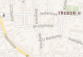 Riegrova v obci Třeboň - mapa ulice