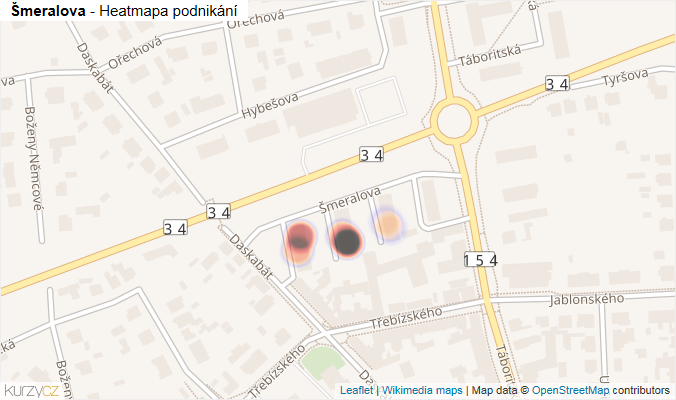 Mapa Šmeralova - Firmy v ulici.