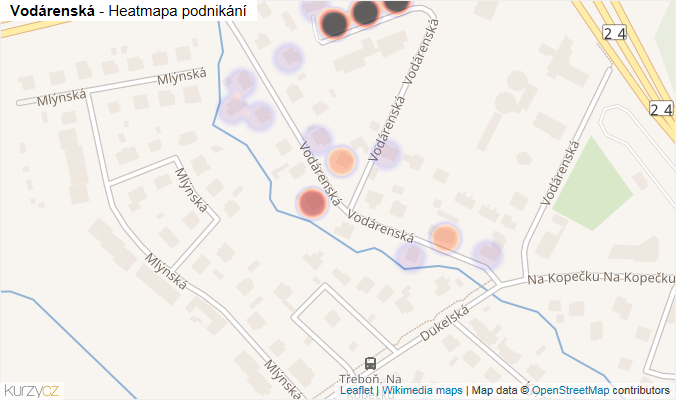 Mapa Vodárenská - Firmy v ulici.