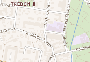 Vrchlického v obci Třeboň - mapa ulice