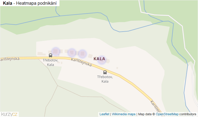 Mapa Kala - Firmy v části obce.