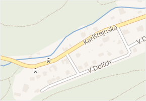 Karlštejnská v obci Třebotov - mapa ulice