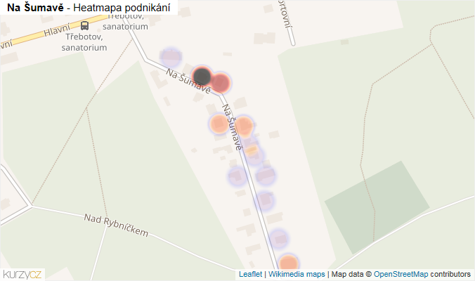 Mapa Na Šumavě - Firmy v ulici.