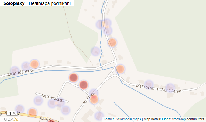 Mapa Solopisky - Firmy v části obce.