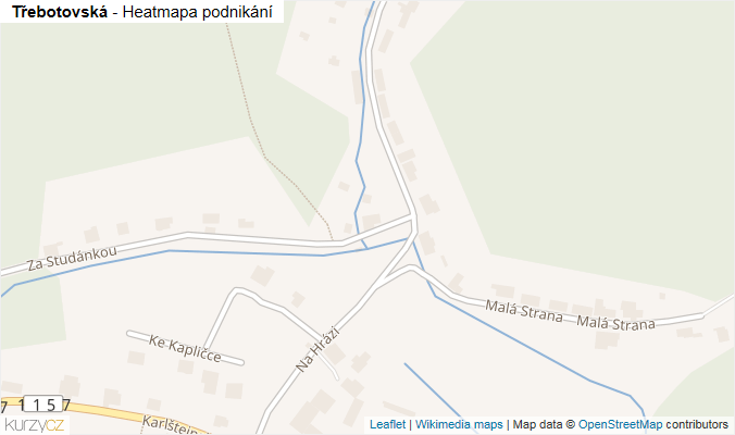 Mapa Třebotovská - Firmy v ulici.
