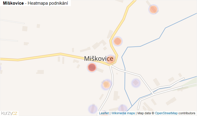Mapa Miškovice - Firmy v části obce.