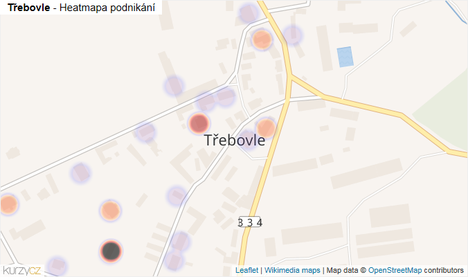 Mapa Třebovle - Firmy v části obce.