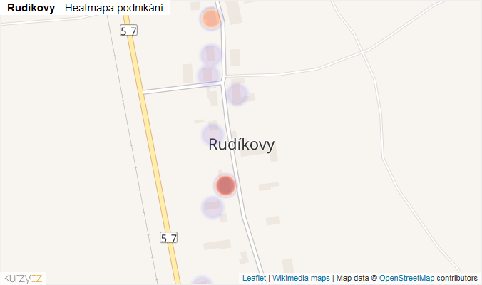 Mapa Rudíkovy - Firmy v části obce.