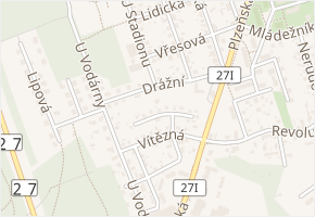 Nové sídliště v obci Třemošná - mapa ulice