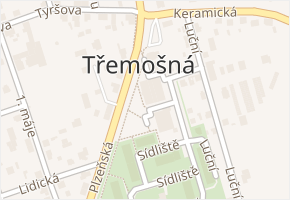 Plzeňská v obci Třemošná - mapa ulice
