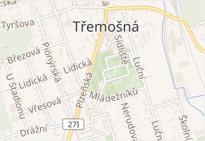 Sídliště v obci Třemošná - mapa ulice