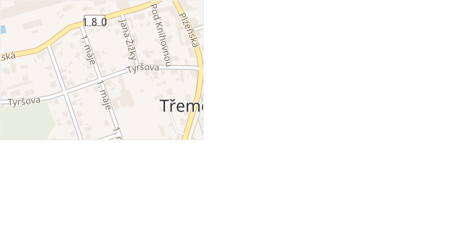 Tyršova v obci Třemošná - mapa ulice