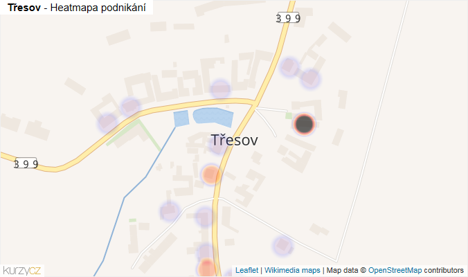 Mapa Třesov - Firmy v části obce.