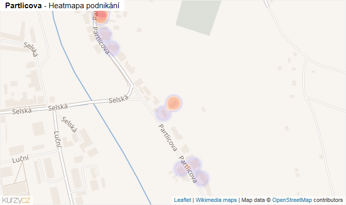 Mapa Partlicova - Firmy v ulici.