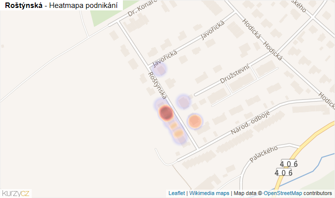 Mapa Roštýnská - Firmy v ulici.
