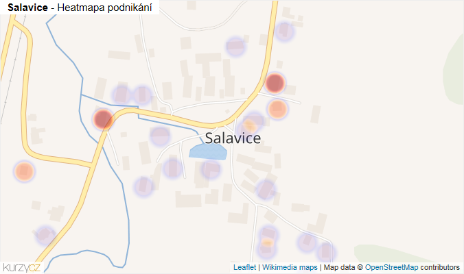 Mapa Salavice - Firmy v části obce.