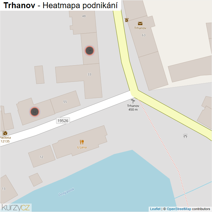 Mapa Trhanov - Firmy v obci.