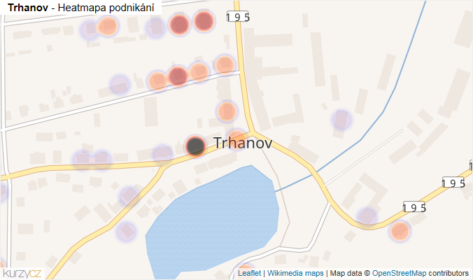 Mapa Trhanov - Firmy v části obce.