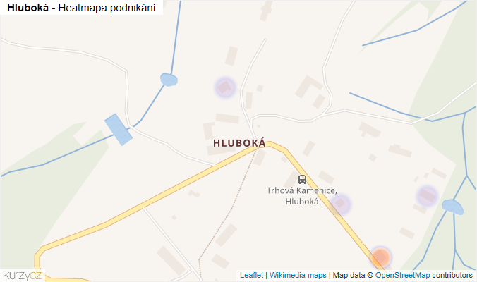 Mapa Hluboká - Firmy v části obce.