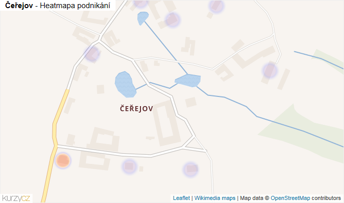 Mapa Čeřejov - Firmy v části obce.