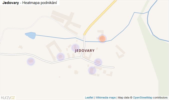 Mapa Jedovary - Firmy v části obce.