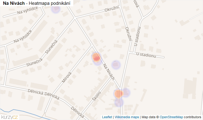 Mapa Na Nivách - Firmy v ulici.