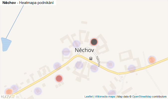 Mapa Něchov - Firmy v části obce.
