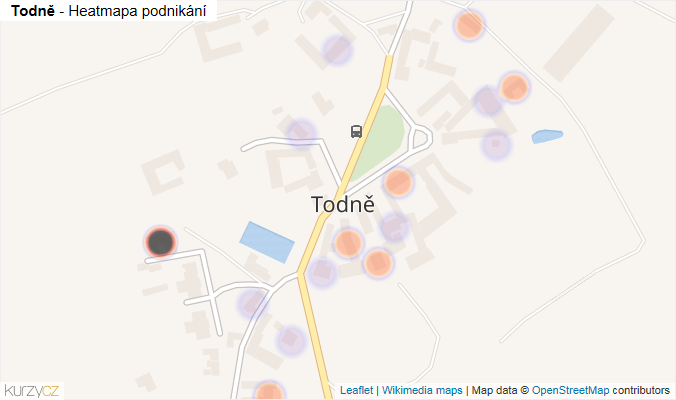 Mapa Todně - Firmy v části obce.