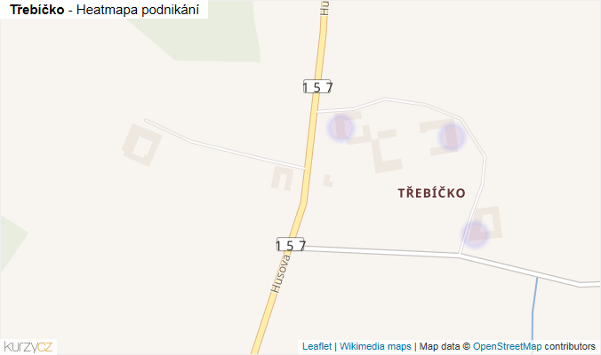 Mapa Třebíčko - Firmy v části obce.