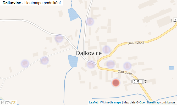 Mapa Dalkovice - Firmy v části obce.