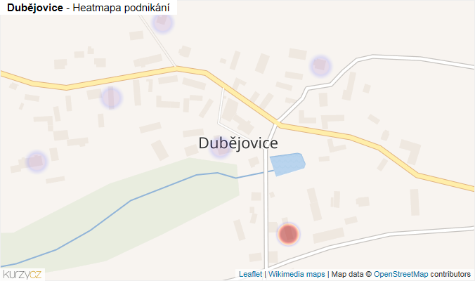 Mapa Dubějovice - Firmy v části obce.