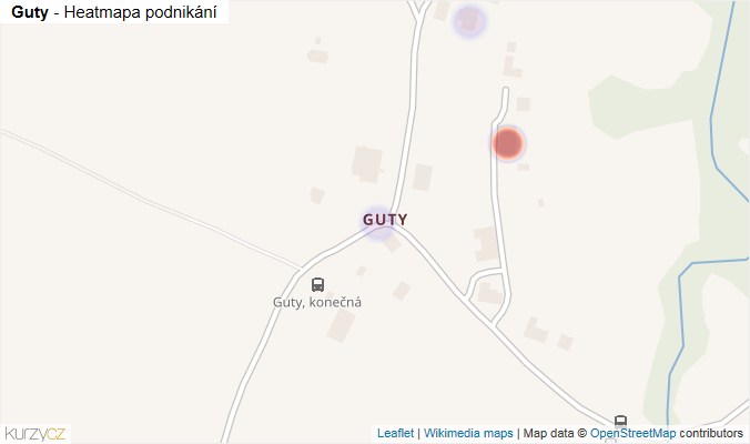 Mapa Guty - Firmy v části obce.
