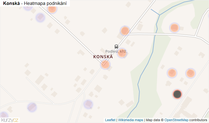 Mapa Konská - Firmy v části obce.