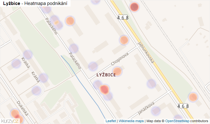 Mapa Lyžbice - Firmy v části obce.
