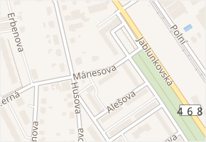Mánesova v obci Třinec - mapa ulice