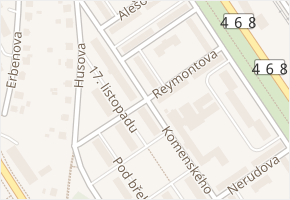 Reymontova v obci Třinec - mapa ulice