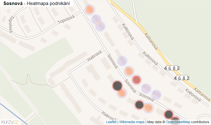 Mapa Sosnová - Firmy v ulici.