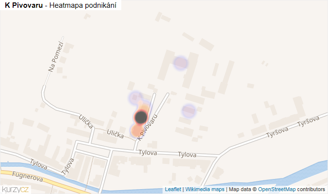 Mapa K Pivovaru - Firmy v ulici.